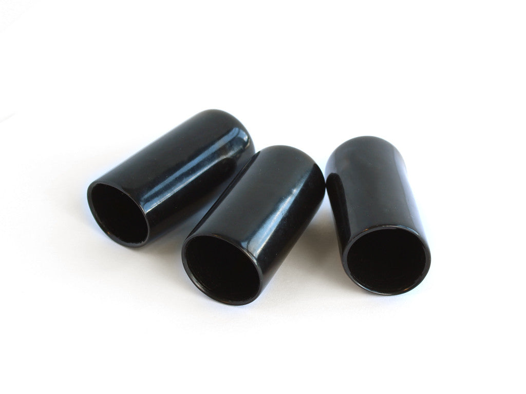 10 x 2mm PUSH ON WIRE ROPE END CAPS IN BLACK